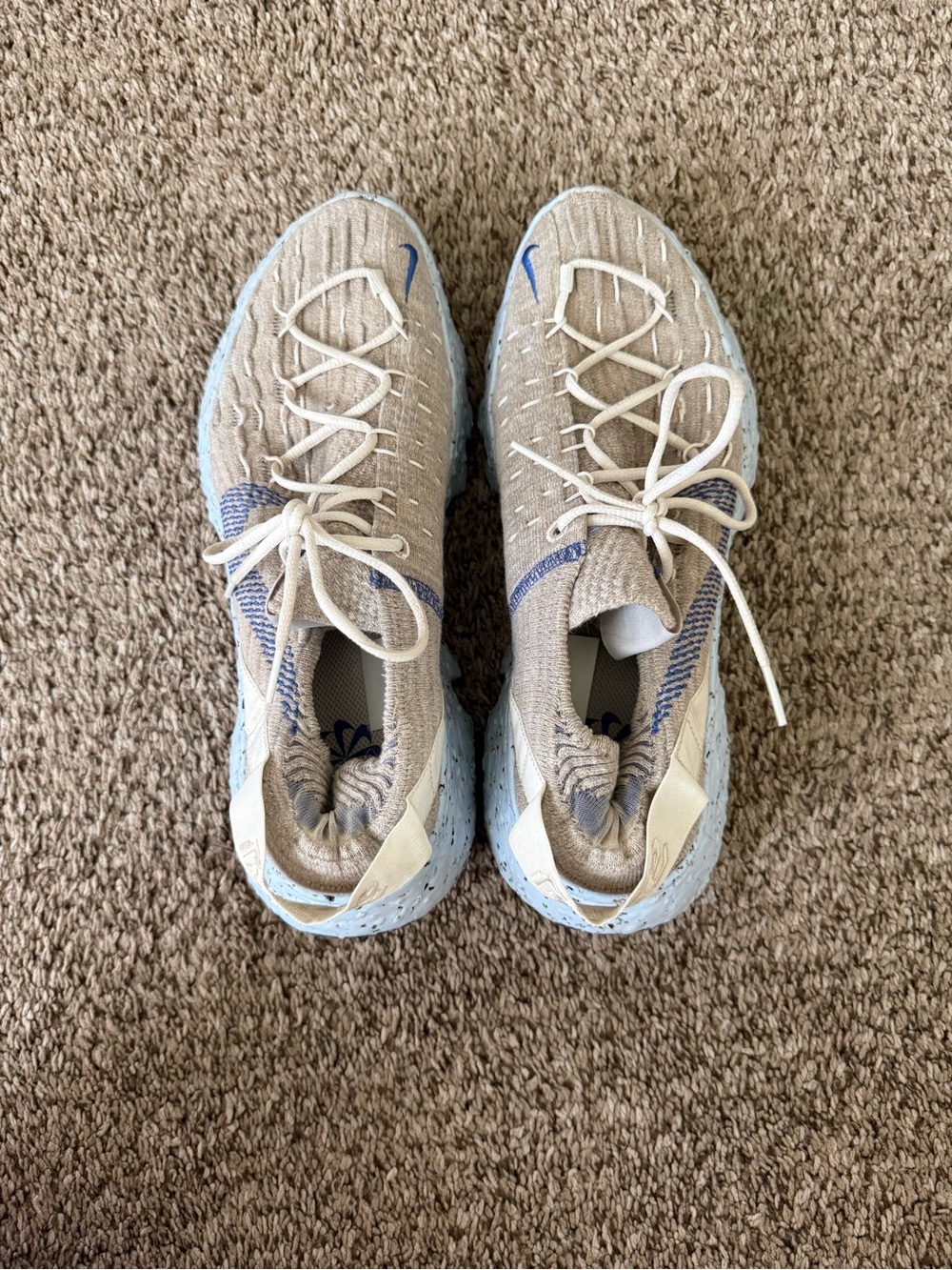 Nike Space Hippie Sneakers in Beige, Light & Dark Blue. - Picture 4 of 5